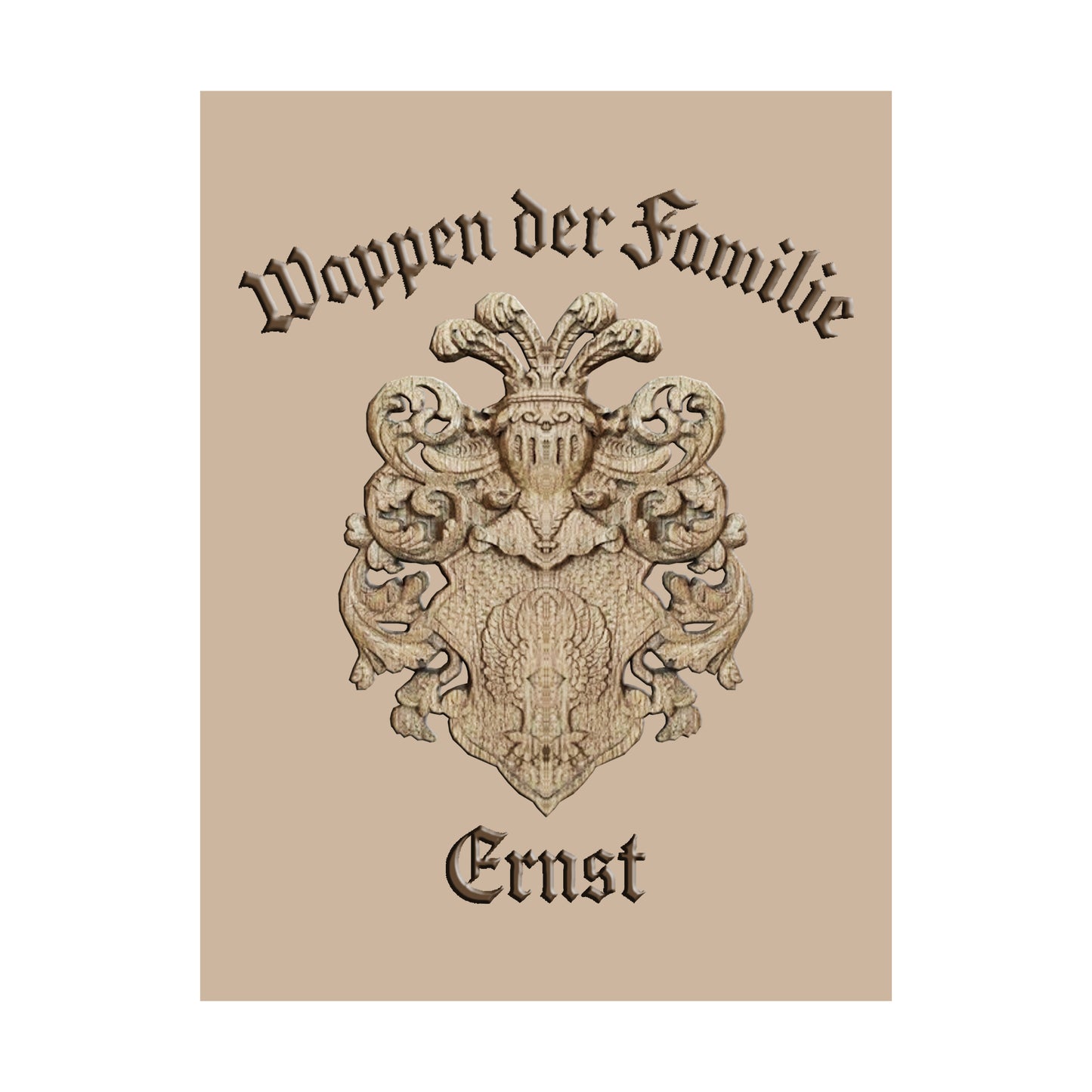 Custom Carved Family Crest : Hand-Carved Wood Coat of Arms