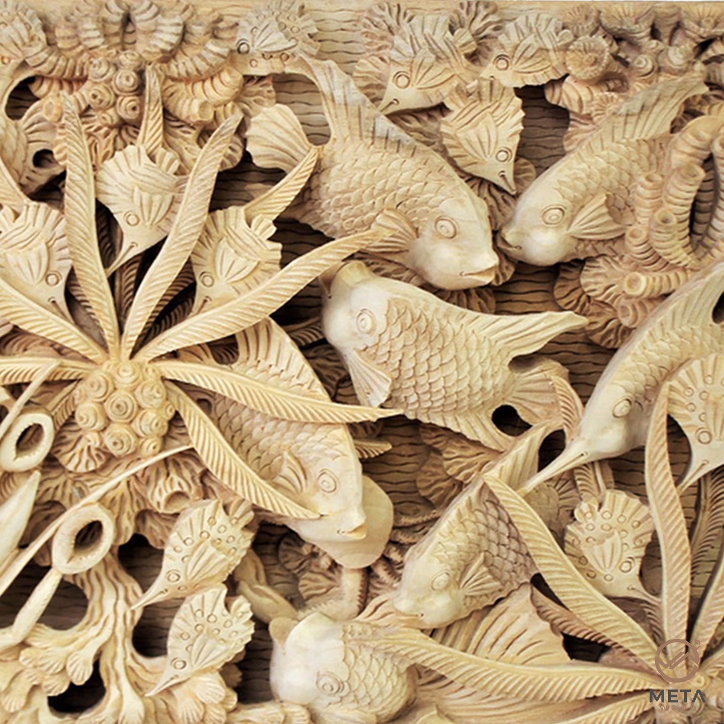 Balinese Carving Art : Amazing Ocean life in Bali - Meta Wood - Dark Brown Stained
