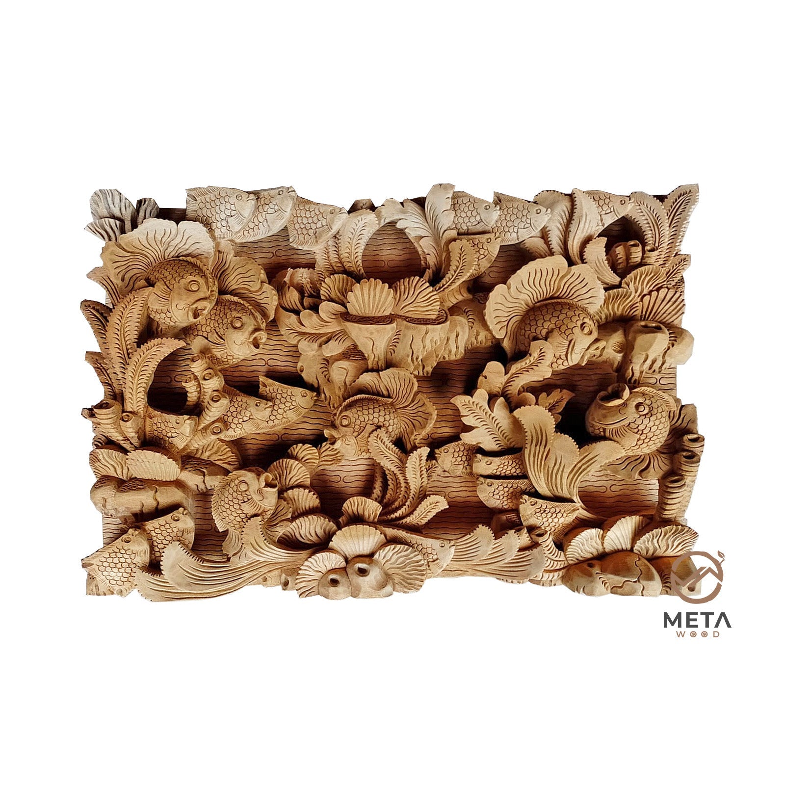 Balinese Carving Art : Bali Marine Life - Meta Wood - Dark Brown Stained