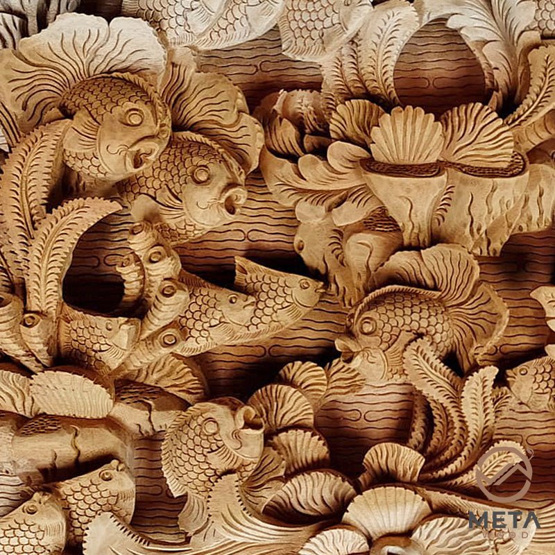 Balinese Carving Art : Bali Marine Life - Meta Wood - Dark Brown Stained