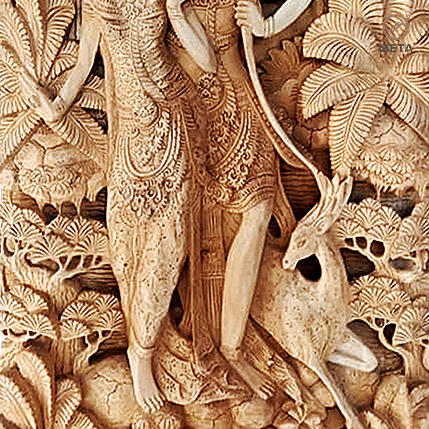 Balinese Carving Art : Rama and Sita - Meta Wood - Dark Brown Stained