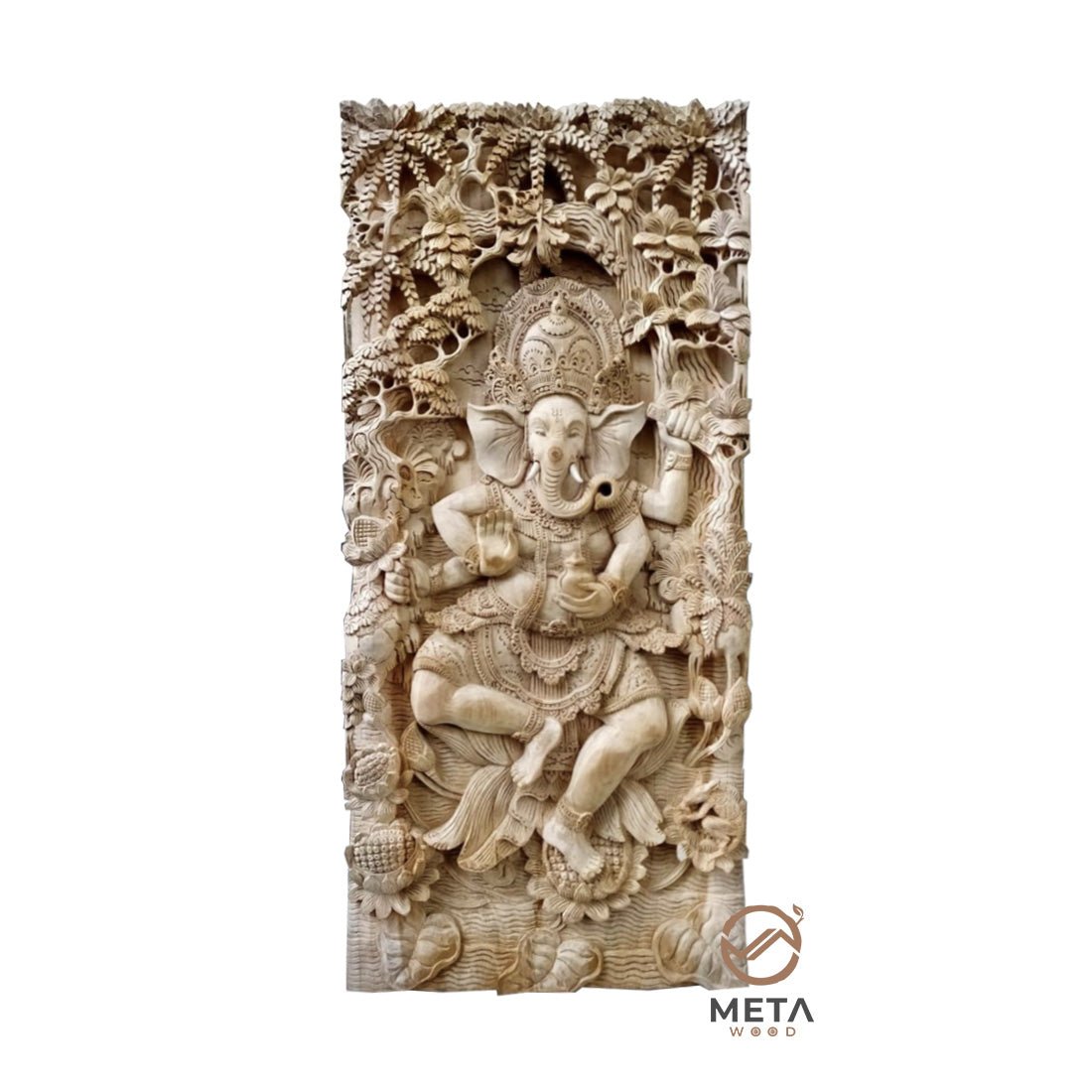 Balinese Carving Art : The Hindu God Ganesha - Meta Wood - Dark Brown Stained