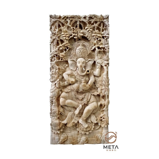 Balinese Carving Art : The Hindu God Ganesha - Meta Wood - Dark Brown Stained