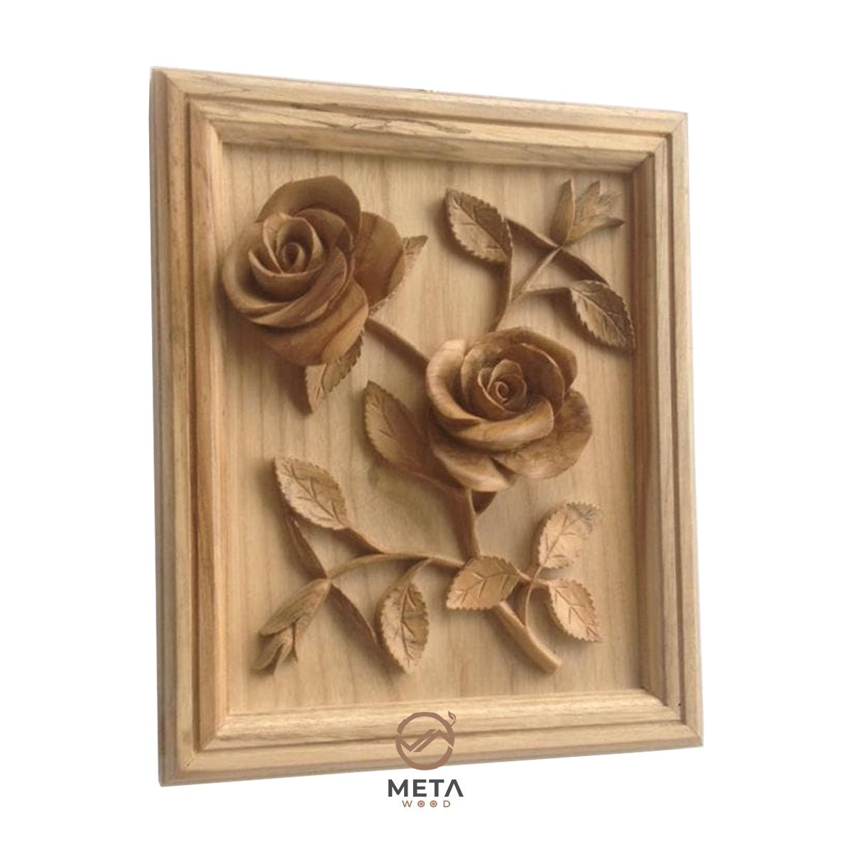 Floral Carving : Rose Flower (25x30cm) - Meta Wood -