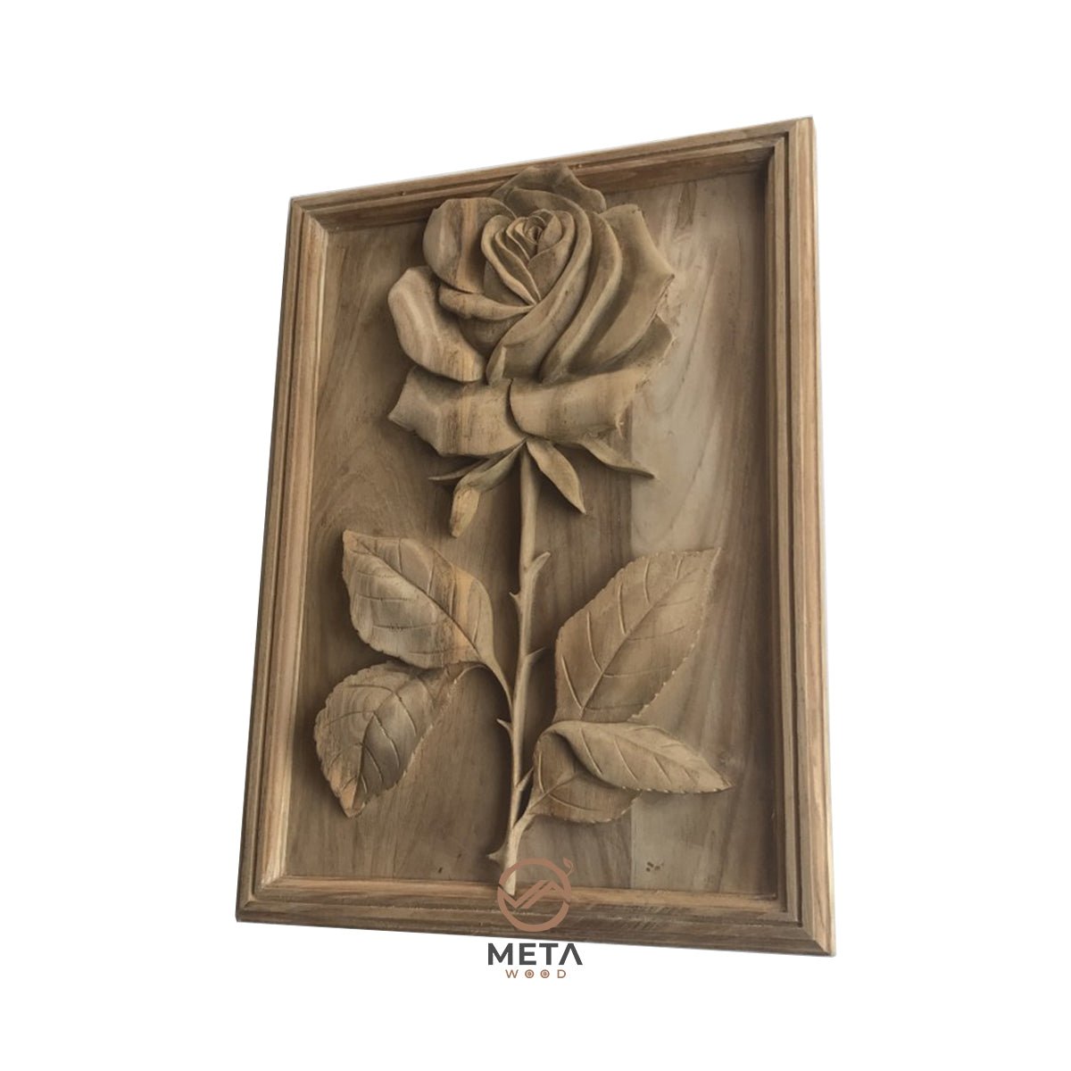 Floral Carving : Rose Flower (30x40cm) - Meta Wood -