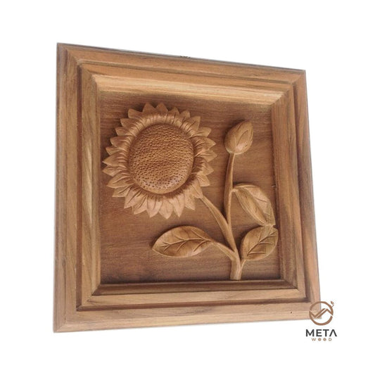 Floral Carving : Sunflower (20x20cm) - Meta Wood -