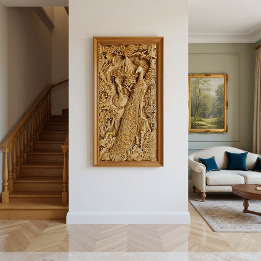 Balinese Carving Art : Peacock Couple