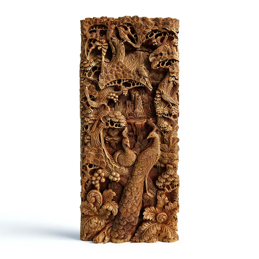 Balinese Carving Art : Peacock Couple