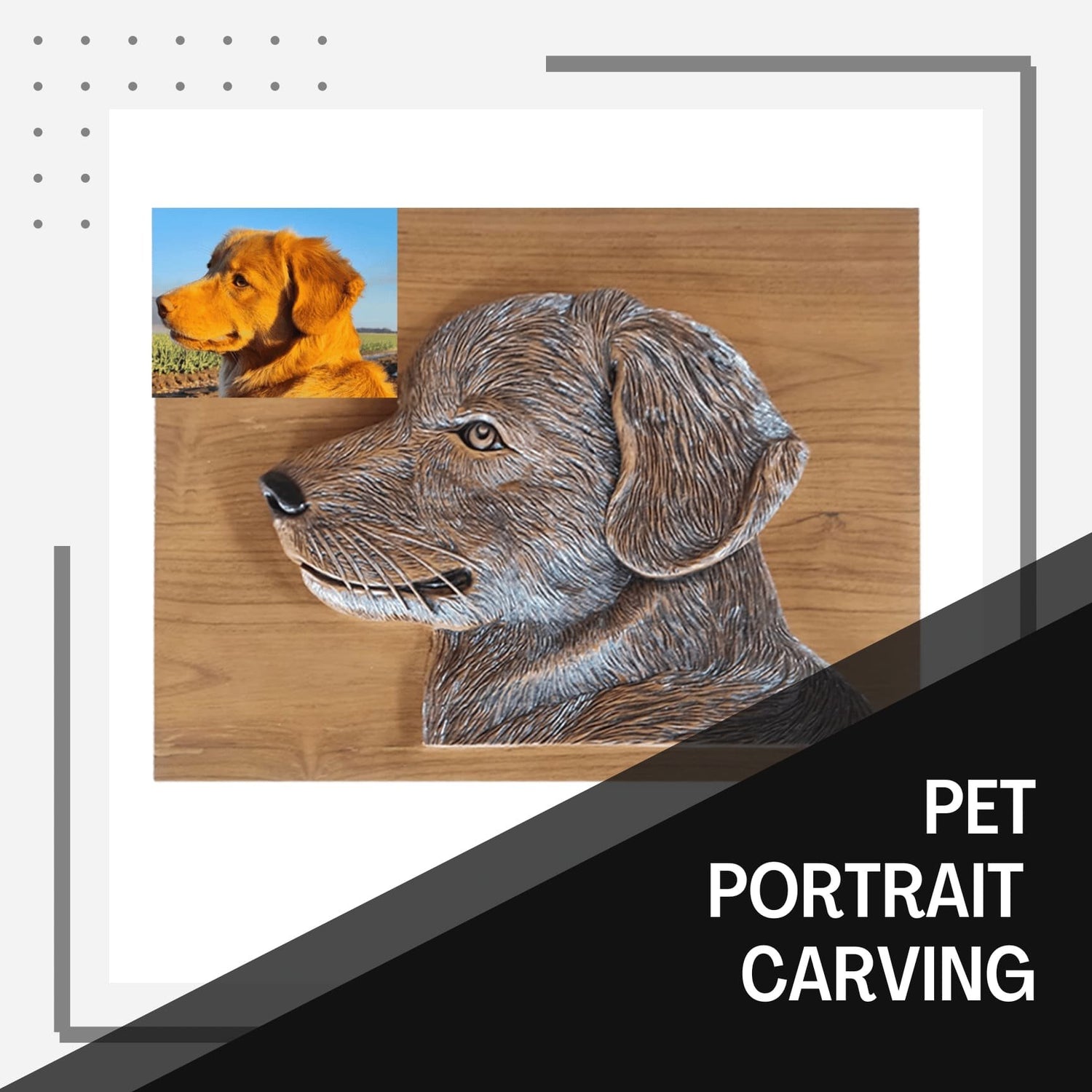 Personalized Pet Portrait Carving