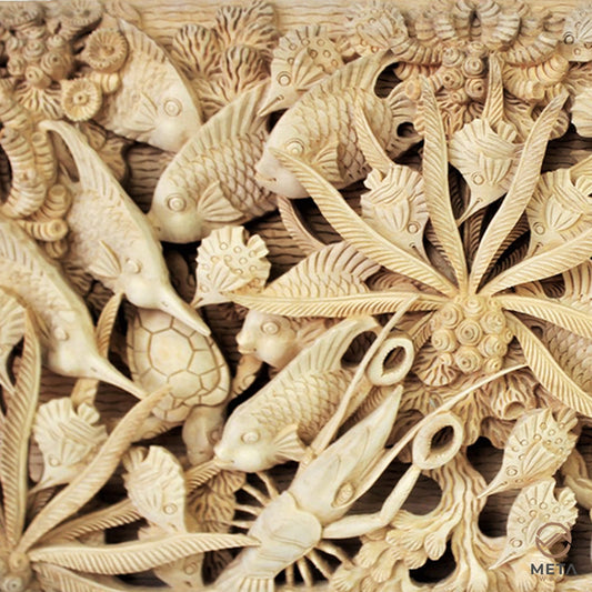 Balinese Carving Art : Amazing Ocean life in Bali - Meta Wood - Dark Brown Stained