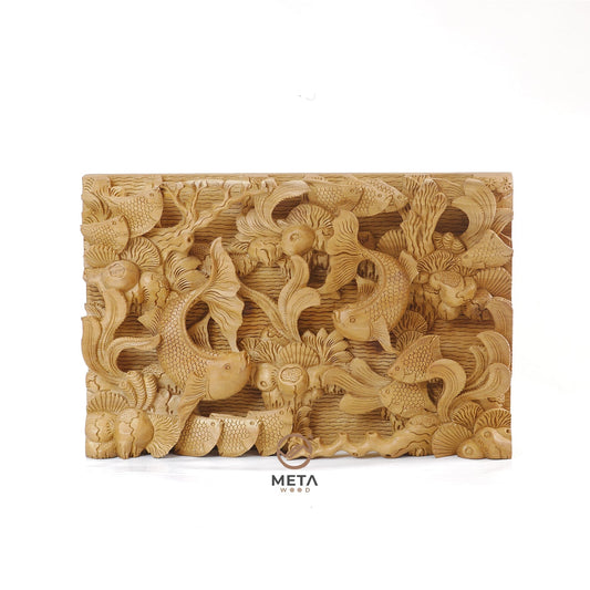 Balinese Carving Art : Bali Marine Life - Meta Wood - Dark Brown Stained