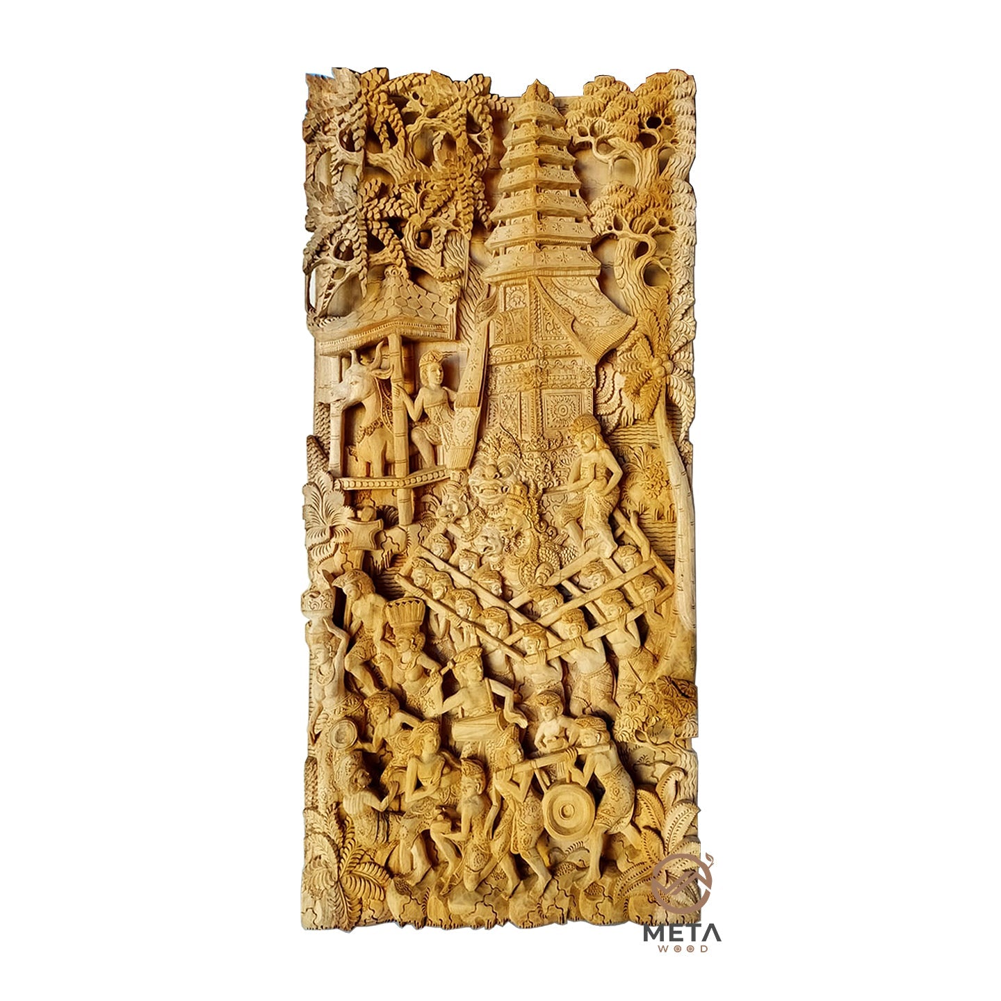 Balinese Carving Art : Balinese Cremation Ceremony - Meta Wood - Dark Brown Stained