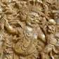 Balinese Carving Art : Hanuman vs Kumbakarna - Meta Wood - Dark Brown Stained