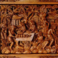 Balinese Carving Art : Rural Village Life - Meta Wood - Dark Brown Stained