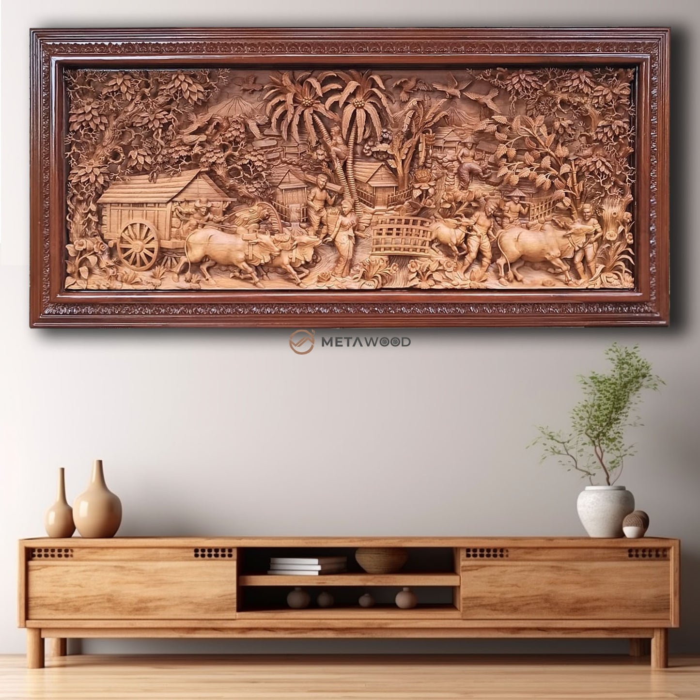 Countryside Elegance Wall Art: This sculpture beautifully combines heritage and sophistication, an excellent choice for wood art wall decor