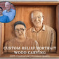 Personalized Custom 3D Realistic Double / Couple Photo Portrait Wood Relief Carving - Meta Wood - Size 1 - 11.8" W x 15.7" H Inches (30cm x 40 cm)