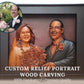 Personalized Custom 3D Realistic Double / Couple Photo Portrait Wood Relief Carving - Meta Wood - Size 1 - 11.8" W x 15.7" H Inches (30cm x 40 cm)
