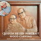 Personalized Custom 3D Realistic Double / Couple Photo Portrait Wood Relief Carving - Meta Wood - Size 1 - 11.8" W x 15.7" H Inches (30cm x 40 cm)
