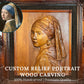 Personalized Custom 3D Realistic Single Photo Portrait Wood Relief Carving - Meta Wood - Size 1 - 7.8" W x 11.8" H Inches (20cm x 30 cm)