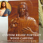 Personalized Custom 3D Realistic Single Photo Portrait Wood Relief Carving - Meta Wood - Size 1 - 7.8" W x 11.8" H Inches (20cm x 30 cm)