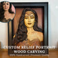 Personalized Custom 3D Realistic Single Photo Portrait Wood Relief Carving - Meta Wood - Size 1 - 7.8" W x 11.8" H Inches (20cm x 30 cm)