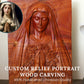 Personalized Custom 3D Realistic Single Photo Portrait Wood Relief Carving - Meta Wood - Size 1 - 7.8" W x 11.8" H Inches (20cm x 30 cm)