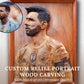Personalized Custom 3D Realistic Single Photo Portrait Wood Relief Carving - Meta Wood - Size 1 - 7.8" W x 11.8" H Inches (20cm x 30 cm)
