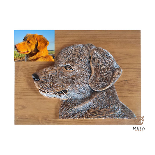 Personalized Animal Pet Portrait Wood Carving, Dog / Cat / Bird Relief Sculpture Art